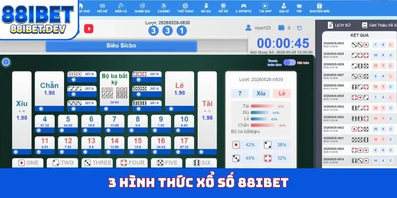 3 hình thức xổ số 88IBET