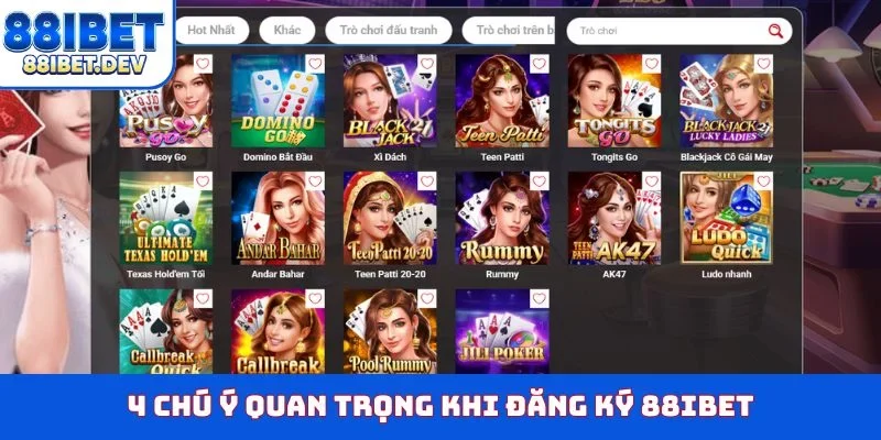 4 chú ý quan trọng khi đăng ký 88IBET