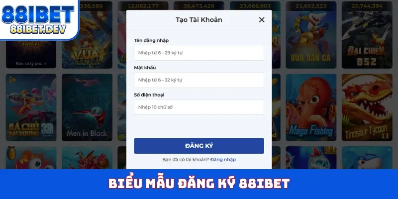 Biểu mẫu đăng ký 88ibet