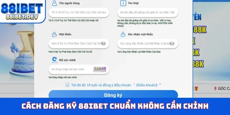 Cách đăng ký 88IBET chuẩn không cần chỉnh